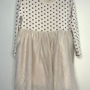 Zara Cream Black Polka Dot Kids tulle Dress